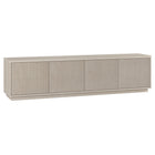 Hudson&Canal Hanson TV Stand for TV's up to 85" - Alder White-Features four doors with enclosed cabinets and 4 shelves for ample storage