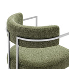 Modway Huron Curved Back Fabric and Metal Dining Accent Chair - Silver/Leaf-10