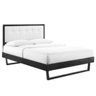 Modway Willow Wood Full Platform Bed with Angular Frame - Black/White-Full Platform Bed Frame