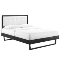 Modway Willow Wood Full Platform Bed with Angular Frame - Black/White-Full Platform Bed Frame