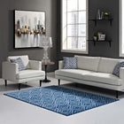 Modway Frame Transitional Moroccan Trellis Area Rug - 5 ft W x 8 ft L - Moroccan Blue/Light Blue-Tight Low Pile Weave