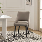 Manhattan Comfort Tremont 21.7" Modern Leatherette Upholstered Dining Chair - Taupe-Fully Welded Sleek Black Steel Frame and Legs For Fashion and Durability