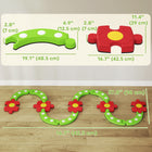 Qaba Kids Balance Beam Stepping Stones - Green - Set of 13-Each segment features raised dots for extra balancing challenge 