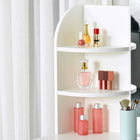 HOMCOM Vanity Desk with Mirror - 42.5" L x 15.75" W x 56" H - White-Particleboard and polished surface make it easy to clean 