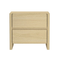 Manhattan Comfort Linda 24" Modern 2-Drawer Nightstand - Natural Oak-Modern Nightstand Perfect for Bedroom