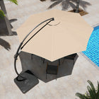 Lausaint 11' Cantilever Umbrella with Base - Beige-6