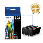 Epson T822 Ink Cartridge Combo Pack - Standard Capacity - Black/Cyan/Magenta/Yellow-Worry-free handling - smudge, fade and water resistant prints 