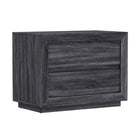 Manhattan Comfort Soren 32" Contemporary 2-Drawer Nightstand - Charcoal Grey-Elevated base design adds a refined touch while keeping the piece sturdy and grounded