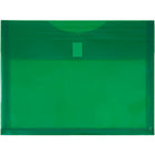 JAM Paper Plastic Envelopes with VELCRO Brand Closure, 1 Expansion, Letter Booklet, 9.75 x 13, Green Poly, 12 Pack (218V1GR)-Green