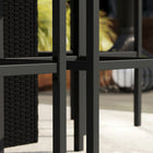Outsunny 5 Pieces Patio Bar Set with Tempered Glass Top Bar Table and Shelves, 4 Bar Chairs - Black-Tabletop with 0.2" thick tempered glass for superior strength and safety