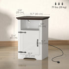 HOMCOM Side Table- White - Set of 2-Barn door design with a chic handle enhances rustic charm