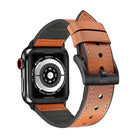JCPal Gentry Leather Band for Apple Watch 38/40mm - Coffee Brown-Breathable TPU Backing with Airflow Channels