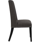 Modway Baron Fabric Dining Chair - Brown - 2 Pack-Polished Nailhead Trim
