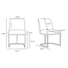 Manhattan Comfort Serena 23.62" Modern Faux Leather Upholstered Dining Chair - Cream - Set of 2-Seat Structured in Geometic Modern Base Made of Metal for Design and Durability