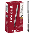 uni-ball Vision Rollerball Pens – 0.7mm – Black – 12 Pack  -Rollerball Pens