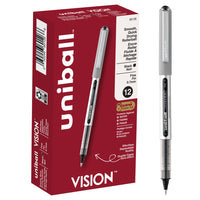 uni-ball Vision Rollerball Pens – 0.7mm – Black – 12 Pack  -Rollerball Pens