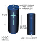 Ultimate Ears MEGABOOM 4 Portable Waterproof Bluetooth Speaker - Blue-Enjoy 147 feet (45 meters) of wireless range and 3.28 feet (1 meter) of drop protection