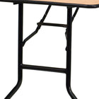Flash Furniture 30" x 72" Rectangular Wood Folding Banquet Table with Clear Coated Finished Top-Black Powder Coated Wishbone Legs