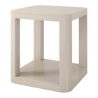 Hudson&Canal Stellan 20"W Square Side Table - Alder White-Tabletop features a weight capacity of 50 lbs