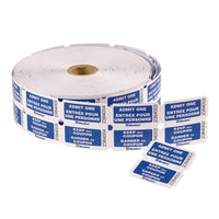 Blueline "Admit One" Tickets with Coupon - Double Roll - Bilingual - Blue - 1000/Roll-1000 Tickets with coupons