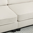 HOMCOM 3 Seater Sofa with Spring Cushion and Cup Holder for Bedroom - Cream White-Solid multilayer board frame with eight legs supports up to 882 lb. (400 kg)