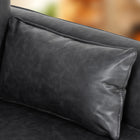 HOMCOM PU Leather Accent Chair with Wide Seat - Spring Cushion - Wood Legs - 2 Pillows for Living Room - Black-Seat Size: 35.4" W x 19.7" D x 15.7" H (90 x 50 x 40 cm) 
