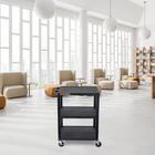 Luxor TUFFY 34" H Three-Tier Multi-Purpose Utility Cart - 24" W x 18" D - Black-7