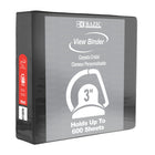 BAZIC Products 3" Slant D Ring View Binder with 2 Pockets - Black - 3 Pack-Clear View Cover on front, back & side