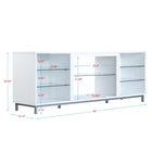 Manhattan Comfort Brighton 60" Modern TV Stand - White-Features 2 Long Media Holes for Cable and Wire Management