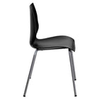 Flash Furniture HERCULES Series Black Stack Chair with Lumbar Support & Silver Frame-Stacks up to 5 Chairs High