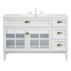 Modway Isle 48" Bathroom Vanity Cabinet - White-Integrated Countertop