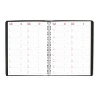 Brownline 2027 14-Month Monthly Planner Soft Cover - 11" x 8-1/2" - Black-Calendars of past, current, and following 4 months on each spread