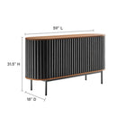 Modway Fortitude 59" Oval Sideboard - Walnut Black-Wood Grain Laminate