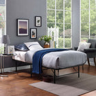Modway Horizon Stainless Steel Twin Bed Frame - Brown-Heavy Duty Stainless Steel Frame