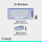 Logitech Pop Icon Bluetooth Keyboard & Mouse Combo - Lilac-Plastic parts in POP Icon Combo include certified post-consumer recycled plastic (between 37% and 70%, depending on the color). Uses FSC-certified paper for responsible packaging