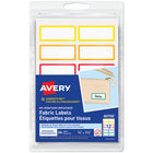 Avery 40706 No-Iron Fabric Name Labels - 3/4" x 1-3/4" - Rainbow Border - 24 Pack-No iron required - Unique material allows labels to be applied to clothing without the use of an iron