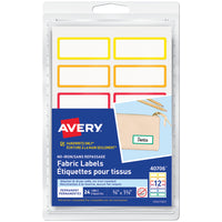Avery 40706 No-Iron Fabric Name Labels - 3/4" x 1-3/4" - Rainbow Border - 24 Pack-No iron required - Unique material allows labels to be applied to clothing without the use of an iron