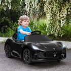 Qaba 12V Maserati Gran Turismo Licensed Electric Car for Kids - Black-50-minute playtime allows for extended adventures 