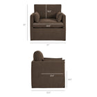 Modway Wellfleet Slipcovered Linen-Blend Armchair - Cocoa-Linen-Blend Fabric Upholstery