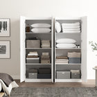Manhattan Comfort Cornelia 59.22" 2-Piece Modern 8-Shelf Storage Closet - White-90° Open Door Style with European Soft Close Door Hinge