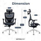 MotionGrey Space Mesh Series Office Chair- Executive Ergonomic Chair With Breathable Mesh Back - Black-Meets or Exceeds ANSI/BIFMA Standards