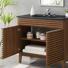Modway Render 36" Bathroom Vanity - Walnut/Black-Walnut Grain Vanity