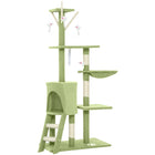 PawHut 53" Large Activity Centre Cat Tree Tower with Condo - Green-Multi-use activity centre with cat condo, perch, ladder, hammock for endless entertainment 
