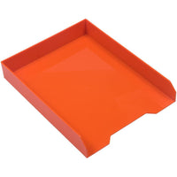 JAM Paper Stackable Paper Organizer Trays - Orange - 2 Pack-Front-Load Desk Top Letter Tray | Colour: Orange