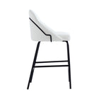 Manhattan Comfort Gracie 22" Modern Leatherette Upholstered Counter Stool - White and Black-Seat Height: 26 in