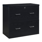 Office Star Alpine 2-Drawer Lateral File Cabinet - Black-2 storage drawers
