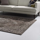 Modway Gamela Rustic Vintage Ornate Floral Medallion Area Rug - 8 ft W x 10 ft L - Antique Light/Dark Brown-Gripping Rubber Underside