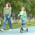 Qaba Kick Scooter with Adjustable Height, 200mm Big Wheel - Green-Shock-absorbing front fork, tiers and ABEC-7 bearings ensure a smooth ride 