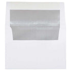 JAM Paper A7 Foil Lined Invitation Envelopes - 5.25" x 7.25" - White with Silver Foil - 50 Pack-Colour: White with Silver Foil Lined, Foil gives envelope natural looking shine