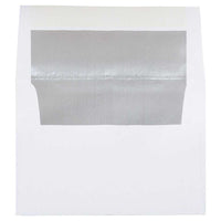 JAM Paper A7 Foil Lined Invitation Envelopes - 5.25" x 7.25" - White with Silver Foil - 50 Pack-Colour: White with Silver Foil Lined, Foil gives envelope natural looking shine